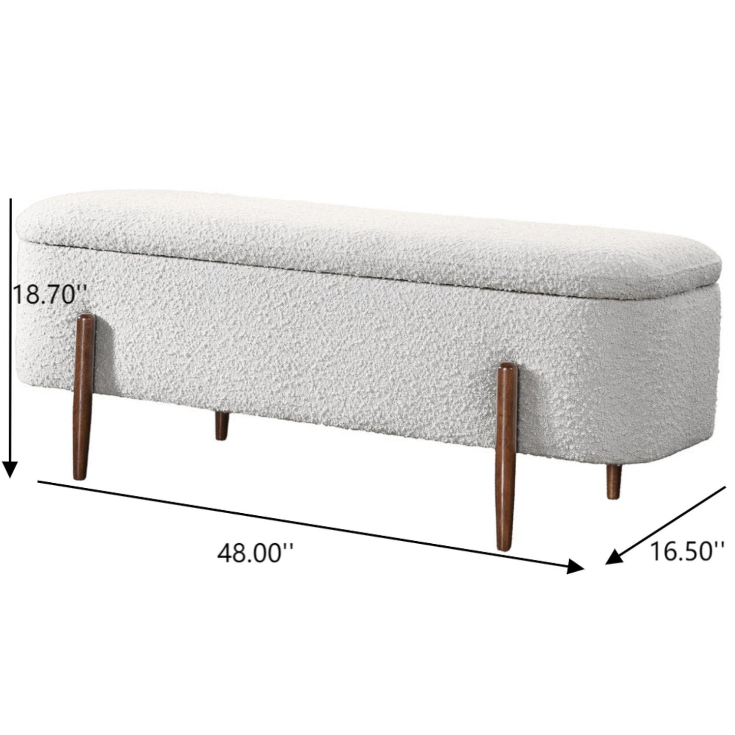 Sarna - Storage Bench - Ivory - The Sleep Loft - Online Mattress Showroom NYC