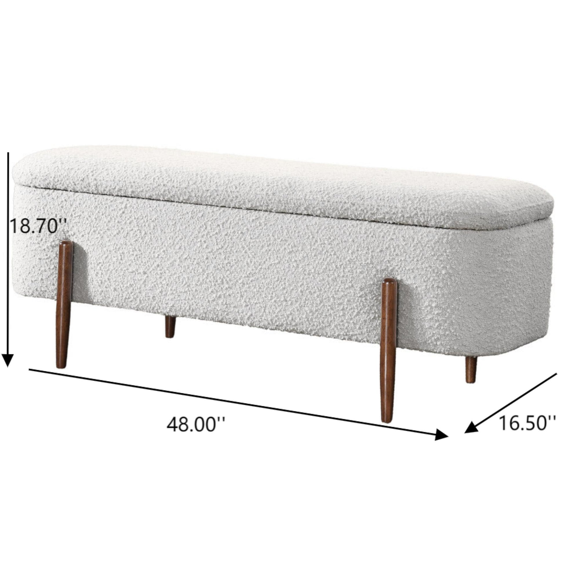 Sarna - Storage Bench - Ivory - The Sleep Loft - Online Mattress Showroom NYC