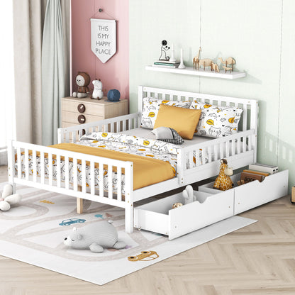 Platform Bed With Guardrails On Both Sides And 2 Storage Drawers - The Sleep Loft - Online Mattress Showroom NYC