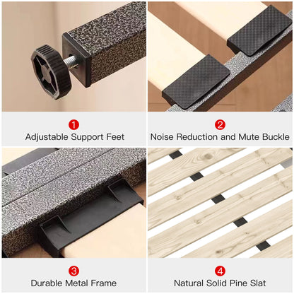 King Size Platform Bed With Special-Shaped Headboard - Cream - The Sleep Loft - Online Mattress Showroom NYC