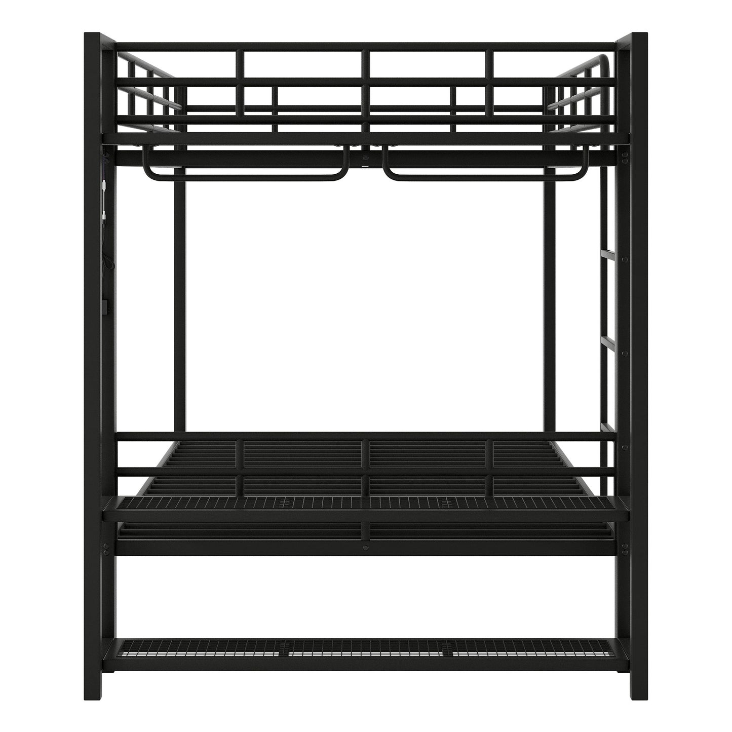 Bunk Bed With Storage Shelves, Clothes Hooks, LED Light - The Sleep Loft - Online Mattress Showroom NYC