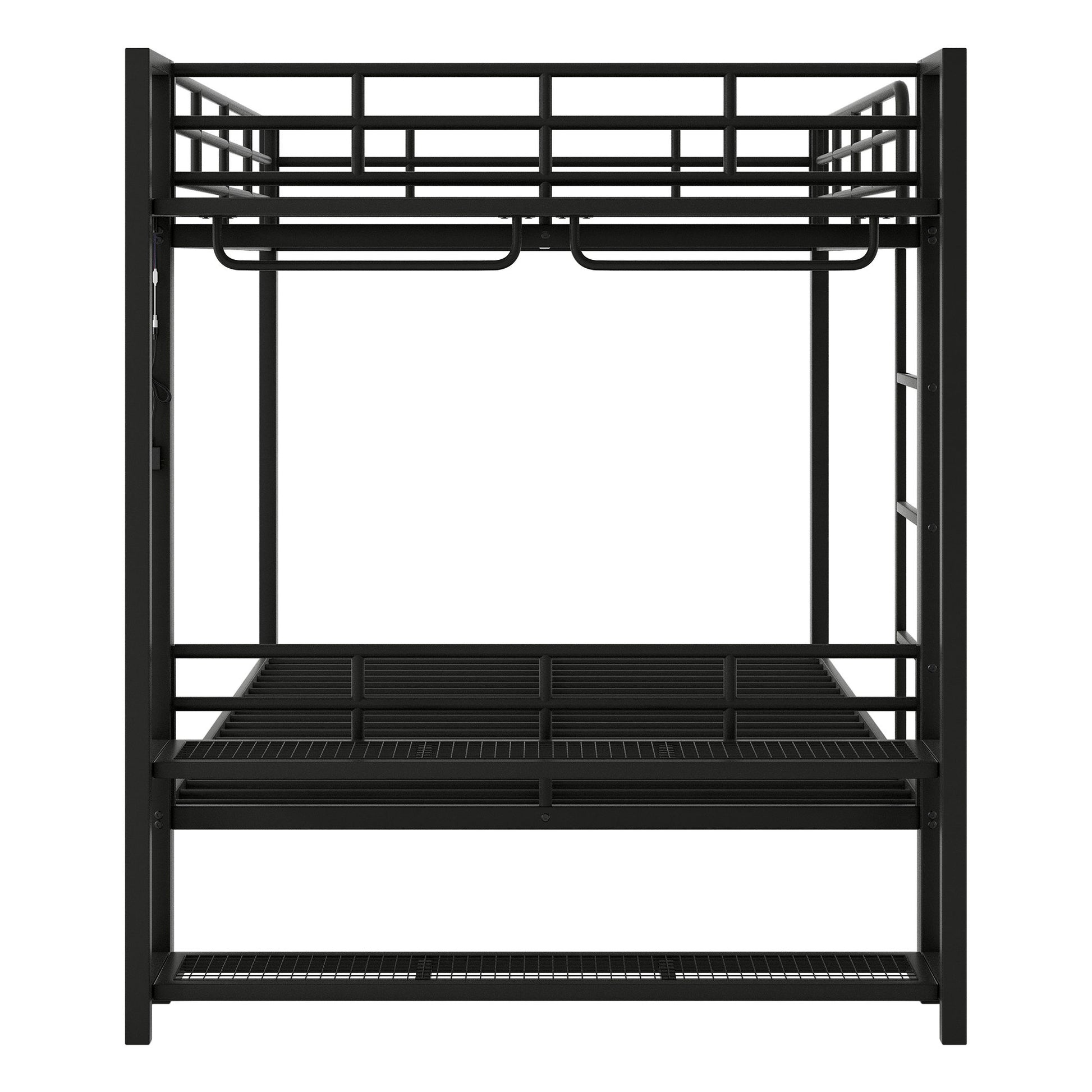 Bunk Bed With Storage Shelves, Clothes Hooks, LED Light - The Sleep Loft - Online Mattress Showroom NYC