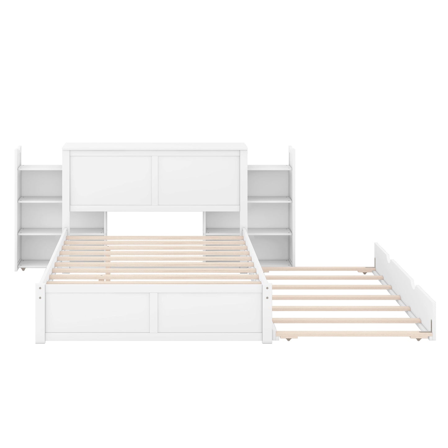 Storage Platform Bed With Pull Out Shelves And Trundle - The Sleep Loft - Online Mattress Showroom NYC