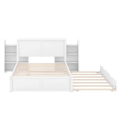 Storage Platform Bed With Pull Out Shelves And Trundle - The Sleep Loft - Online Mattress Showroom NYC