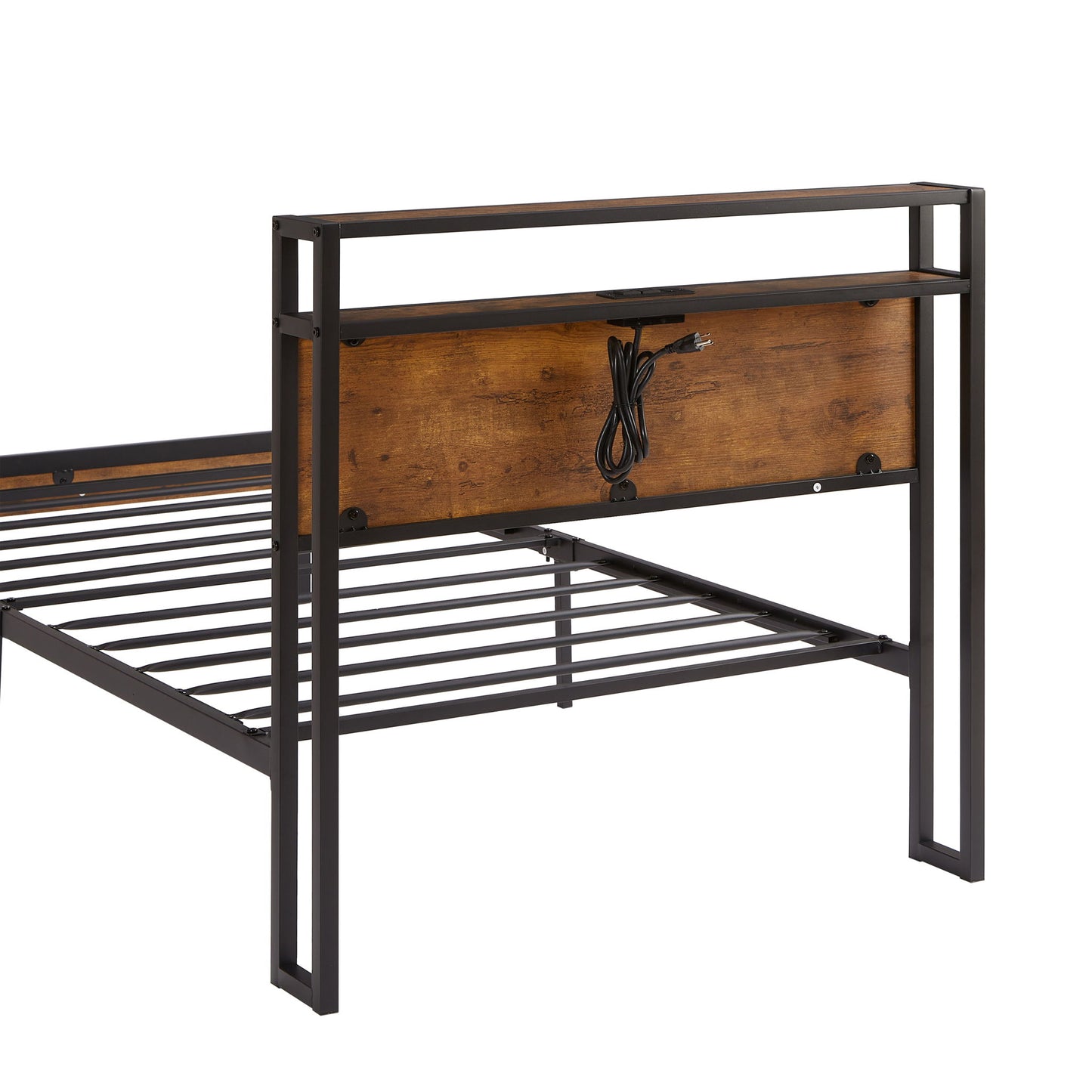 Platform Bed Frame With Wooden Headboard And Footboard, USB Liner - The Sleep Loft - Online Mattress Showroom NYC