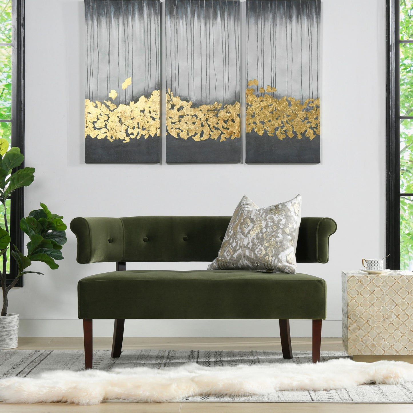Jared - Versatile Roll Arm Tufted Bench Settee - The Sleep Loft - Online Mattress Showroom NYC