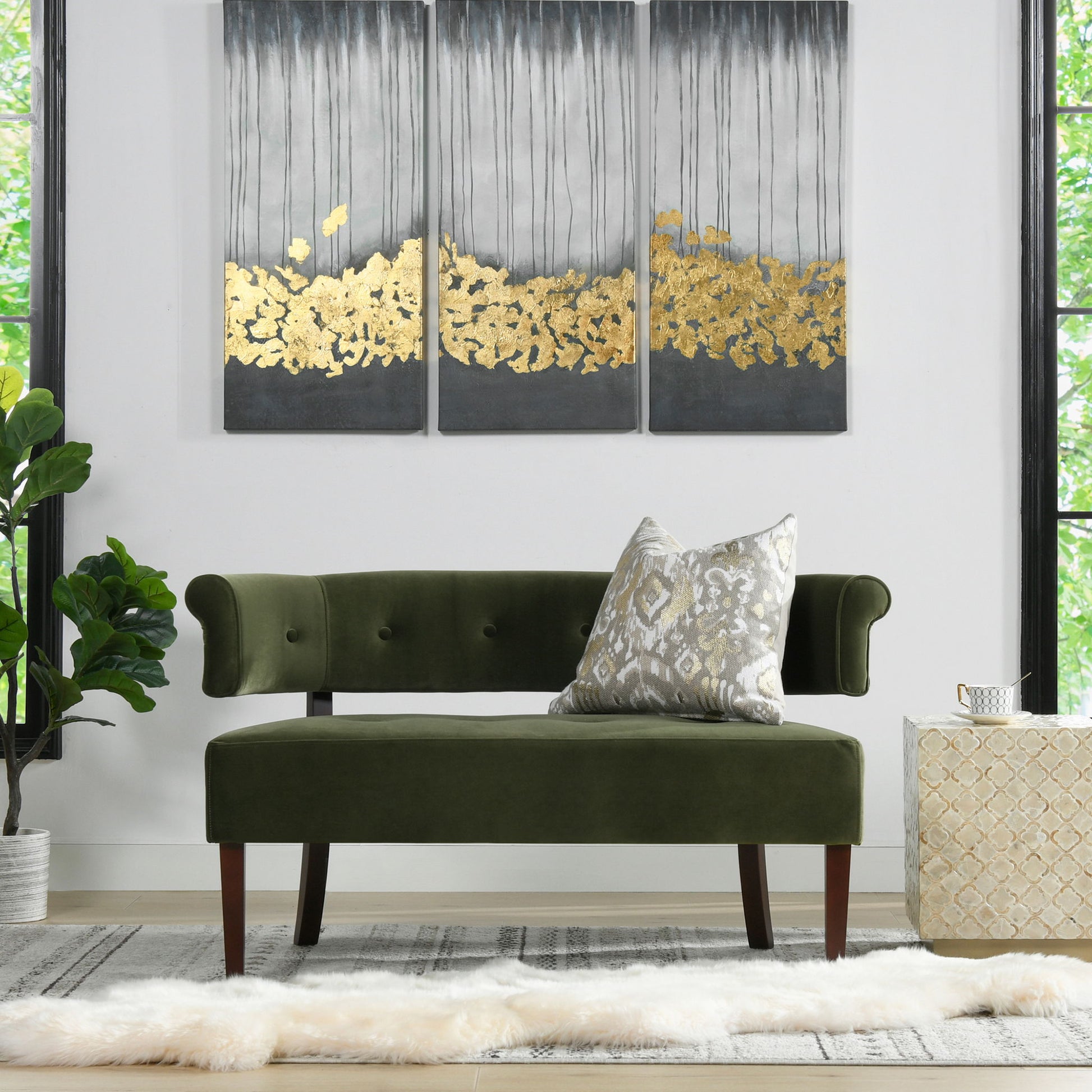Jared - Versatile Roll Arm Tufted Bench Settee - The Sleep Loft - Online Mattress Showroom NYC