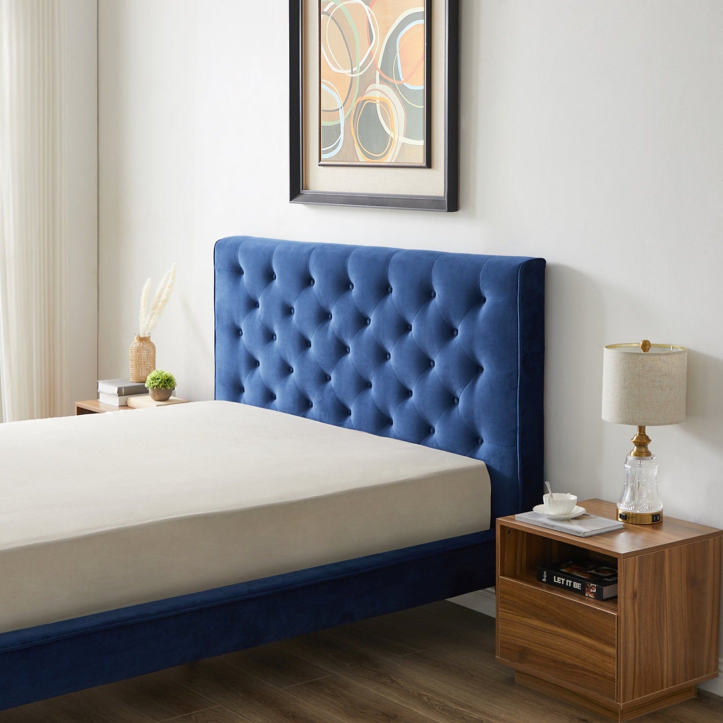 Dillon - Mid-Century Velvet Platform Bed - The Sleep Loft - Online Mattress Showroom NYC