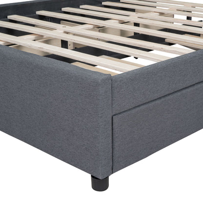 Upholstered Platform Bed With Drawers, Classic Headboard Design - The Sleep Loft - Online Mattress Showroom NYC