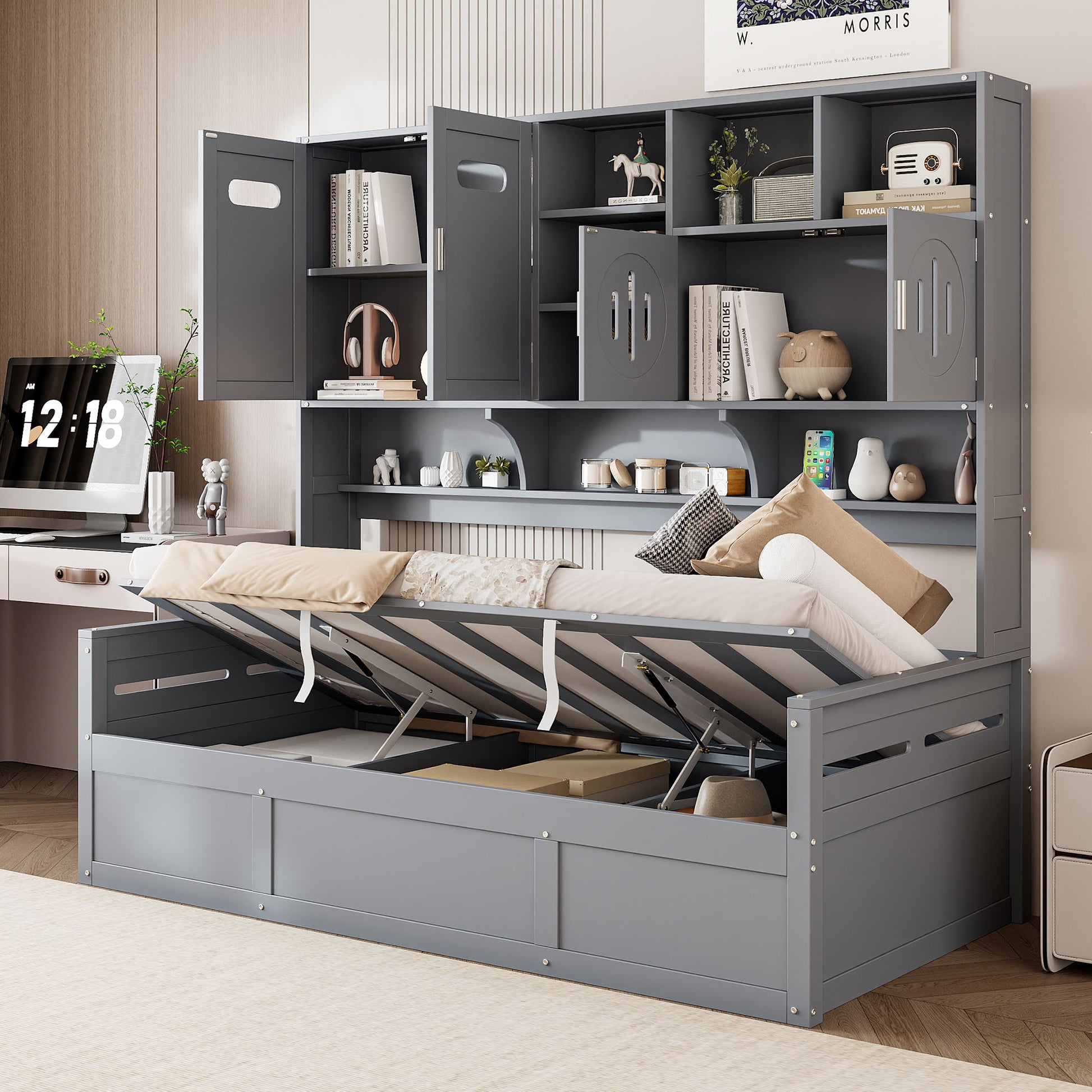 Daybed With All-In-One Cabinet And Shelf - The Sleep Loft - Online Mattress Showroom NYC