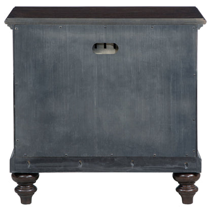 Berwick - 1 Drawer Nightstand With Open Cubby - Dark Oak - The Sleep Loft - Online Mattress Showroom NYC