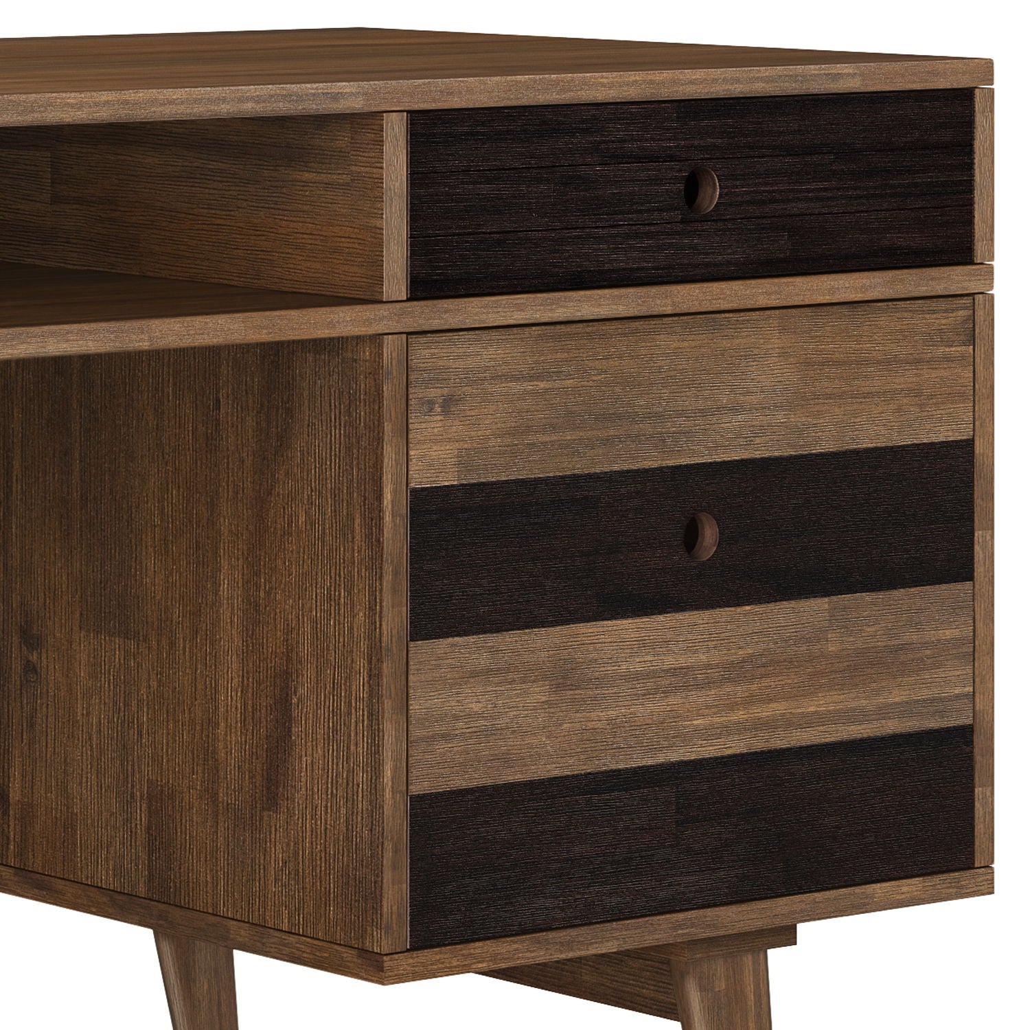 Clarkson - Desk With Side Drawers - Rustic Natural Aged Brown - The Sleep Loft - Online Mattress Showroom NYC