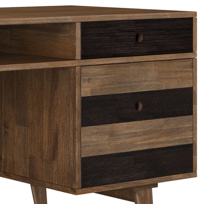 Clarkson - Desk With Side Drawers - Rustic Natural Aged Brown - The Sleep Loft - Online Mattress Showroom NYC