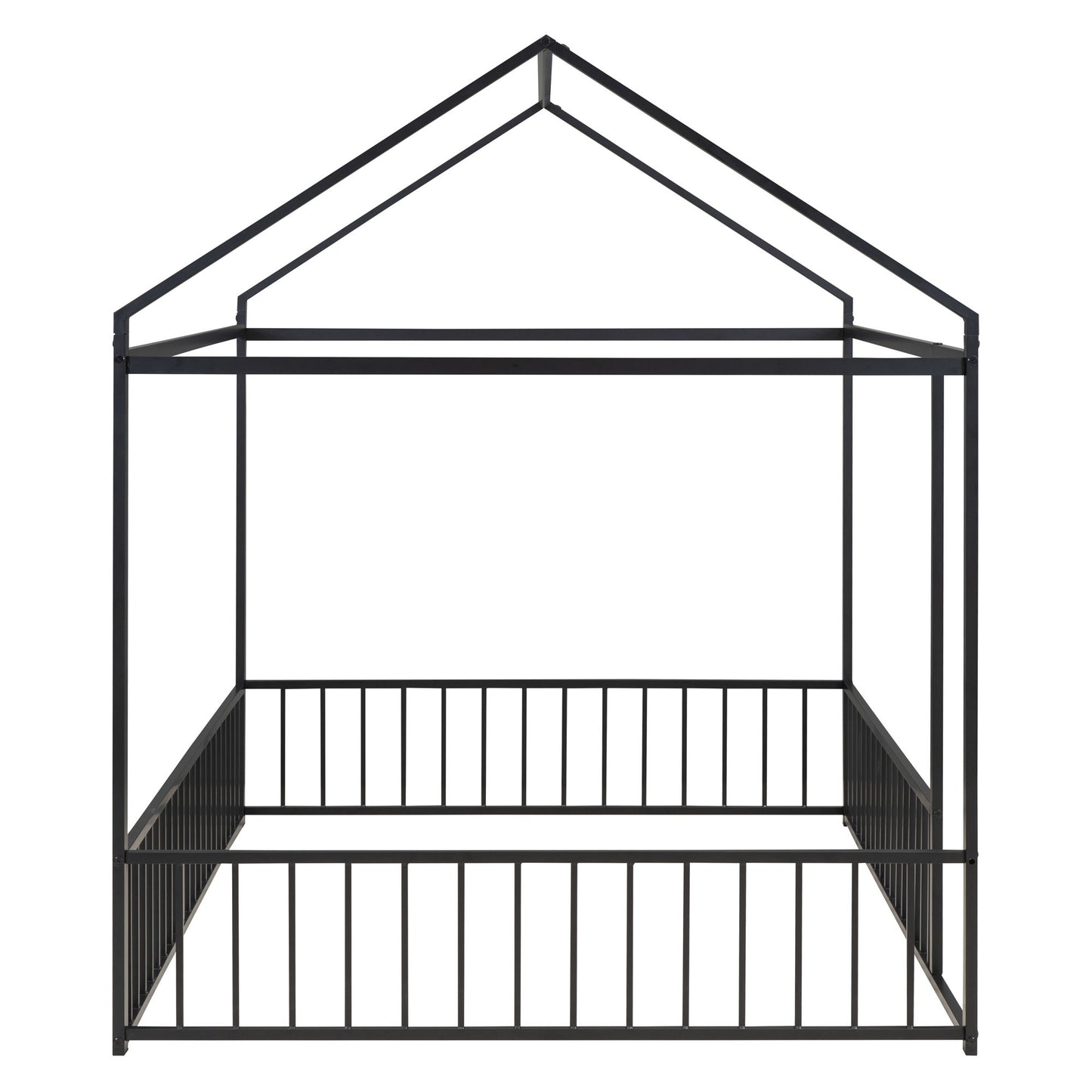 Metal Bed House Bed Frame With Fence - The Sleep Loft - Online Mattress Showroom NYC