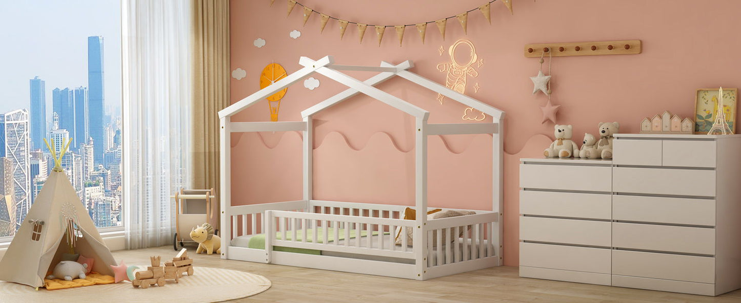 Bed House Bed Frame With Fence - The Sleep Loft - Online Mattress Showroom NYC