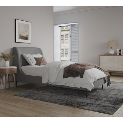 Twin Bed With Curved Headboard - Gray / Black - The Sleep Loft - Online Mattress Showroom NYC