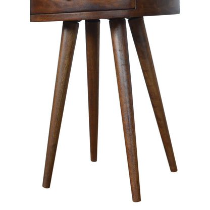 Nordic Chestnut Circular Nightstand - The Sleep Loft - Online Mattress Showroom NYC