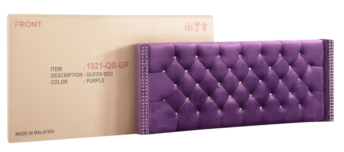 Upholstered Nailhead Trim Chic Bed - The Sleep Loft - Online Mattress Showroom NYC