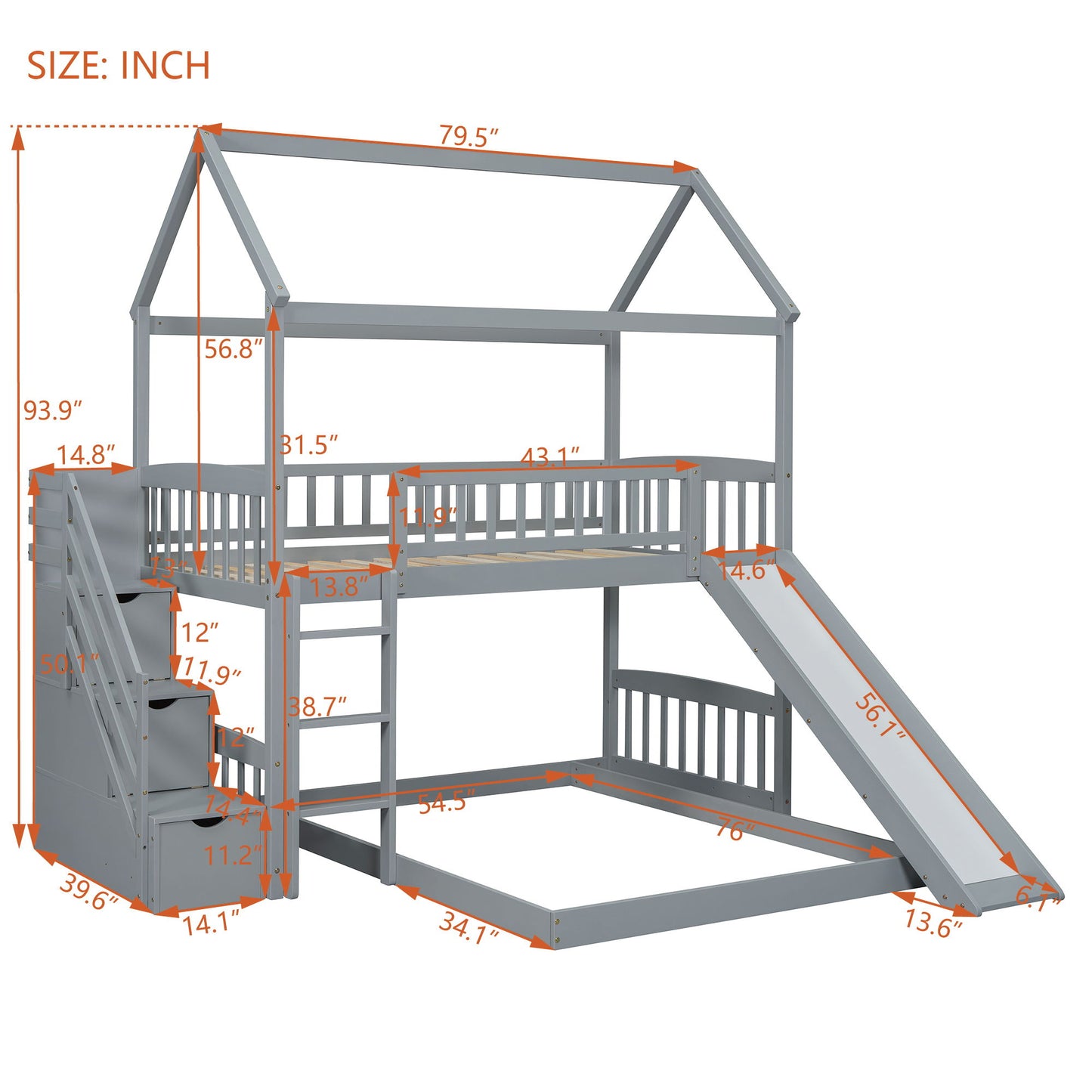 House Bunk Bed With Slide - The Sleep Loft - Online Mattress Showroom NYC