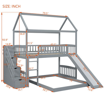 House Bunk Bed With Slide - The Sleep Loft - Online Mattress Showroom NYC