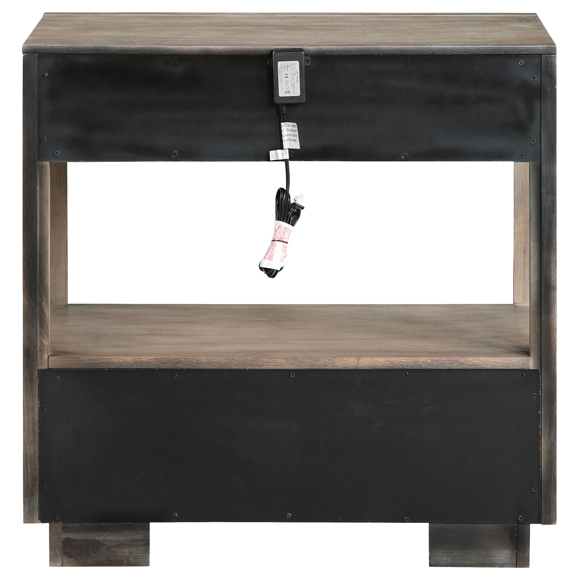 Prescott - 2 Drawers Nightstand With Open Shelf - Taupe - The Sleep Loft - Online Mattress Showroom NYC