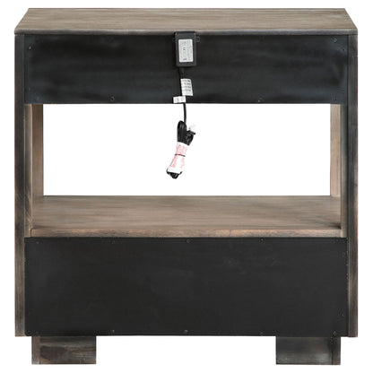 Prescott - 2 Drawers Nightstand With Open Shelf - Taupe - The Sleep Loft - Online Mattress Showroom NYC