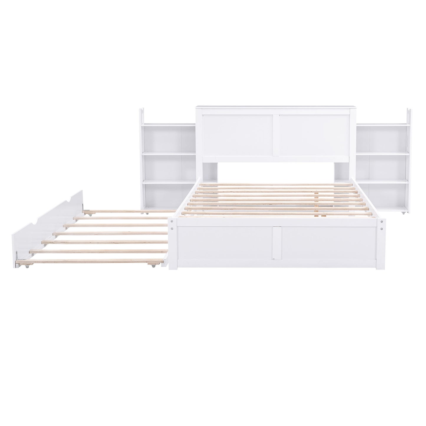 Storage Platform Bed With Pull Out Shelves And Trundle - The Sleep Loft - Online Mattress Showroom NYC
