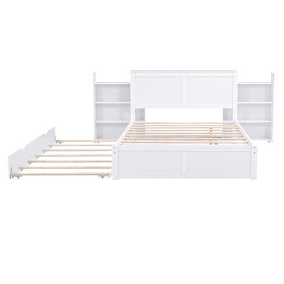 Storage Platform Bed With Pull Out Shelves And Trundle - The Sleep Loft - Online Mattress Showroom NYC