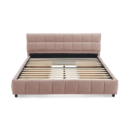 Modern Platform Bed Frame With Thick Fabric - The Sleep Loft - Online Mattress Showroom NYC