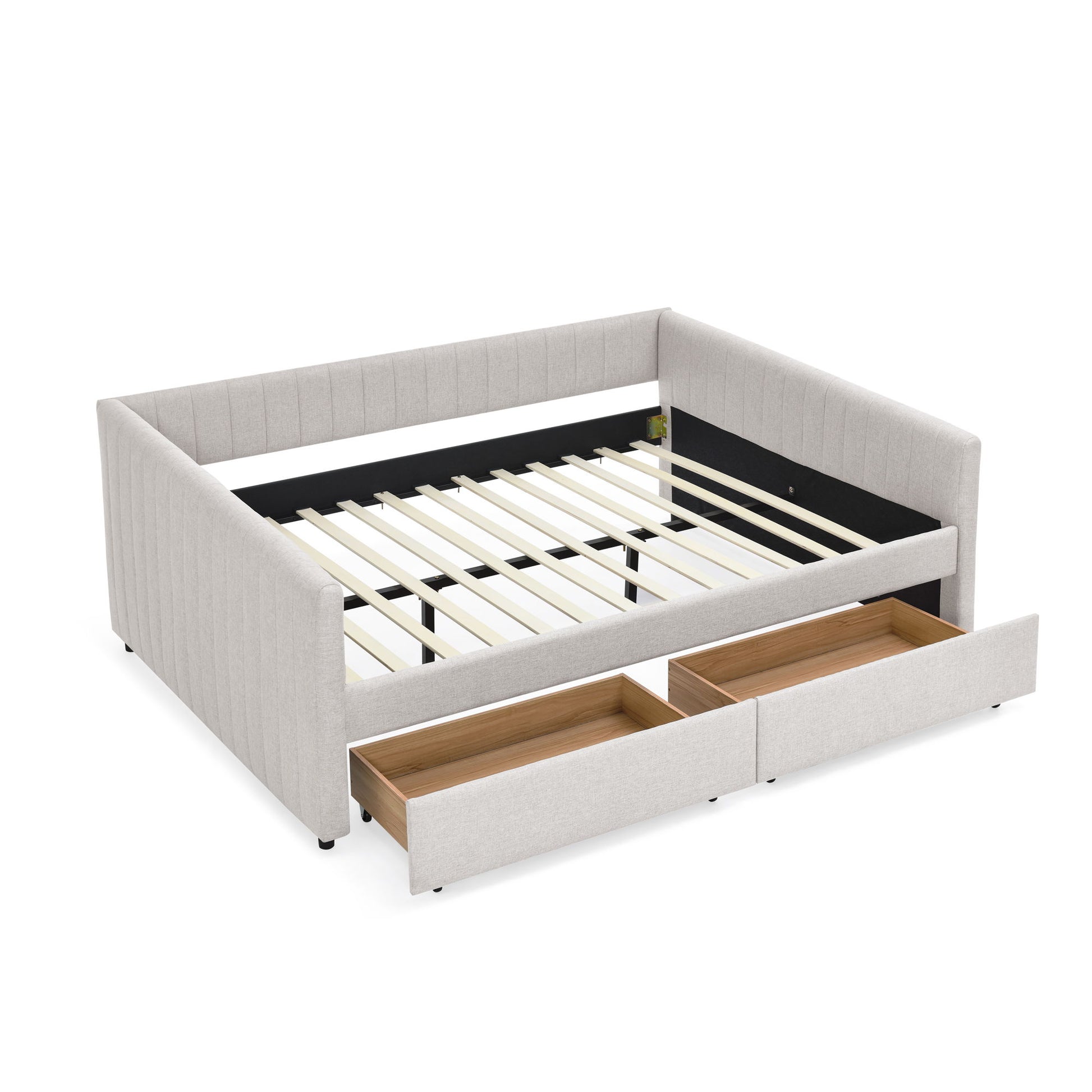 Upholstered Queen Daybed With 2 Drawers - The Sleep Loft - Online Mattress Showroom NYC