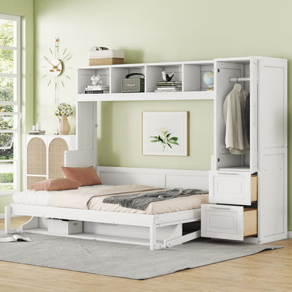 Space Saving Murphy Wall Bed With Closet And Drawers - The Sleep Loft - Online Mattress Showroom NYC
