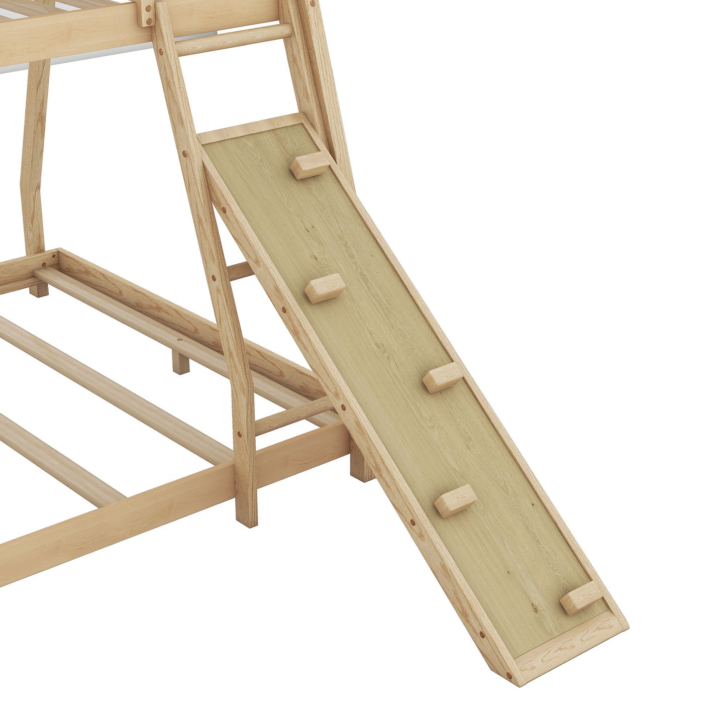 Twin Over Queen House Bunk Bed With Climbing Nets And Climbing Ramp - The Sleep Loft - Online Mattress Showroom NYC