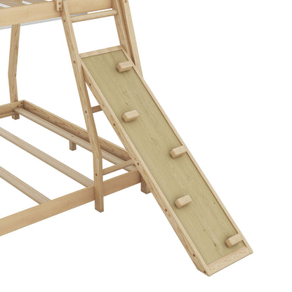 Twin Over Queen House Bunk Bed With Climbing Nets And Climbing Ramp - The Sleep Loft - Online Mattress Showroom NYC
