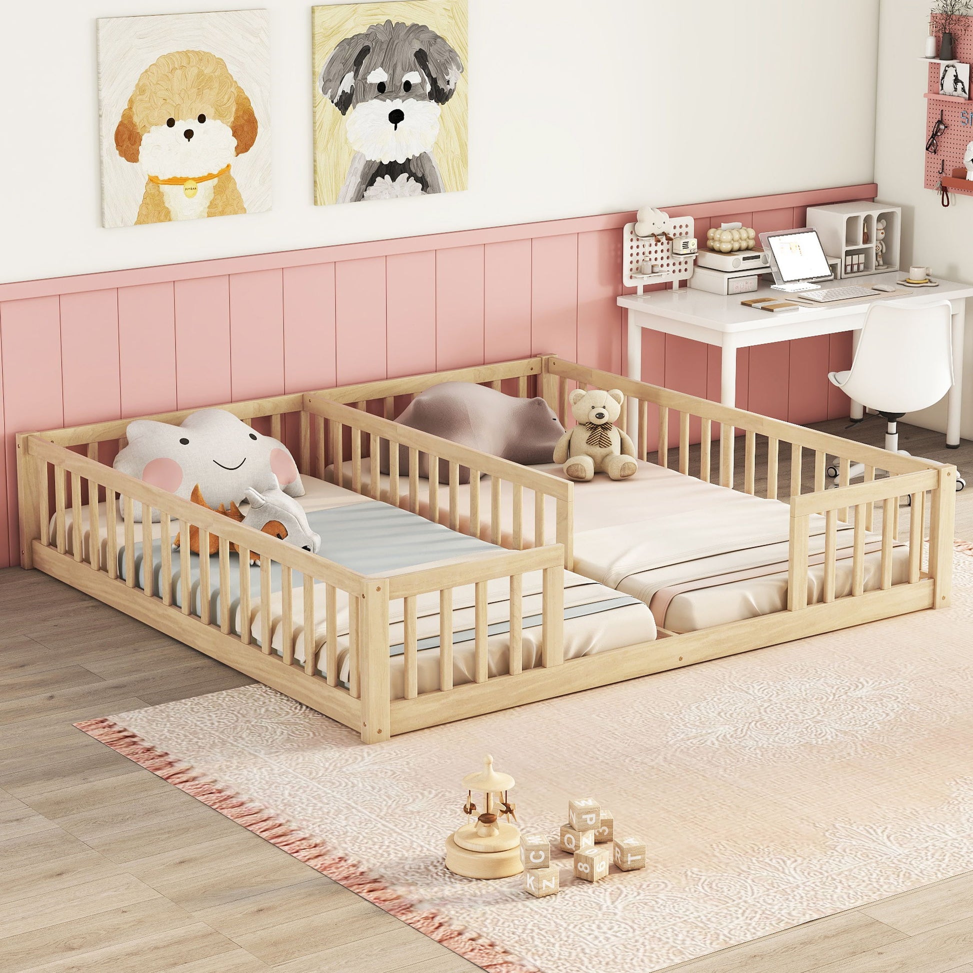 Double Floor Bed With Fence, Guardrails, Without Door - The Sleep Loft - Online Mattress Showroom NYC