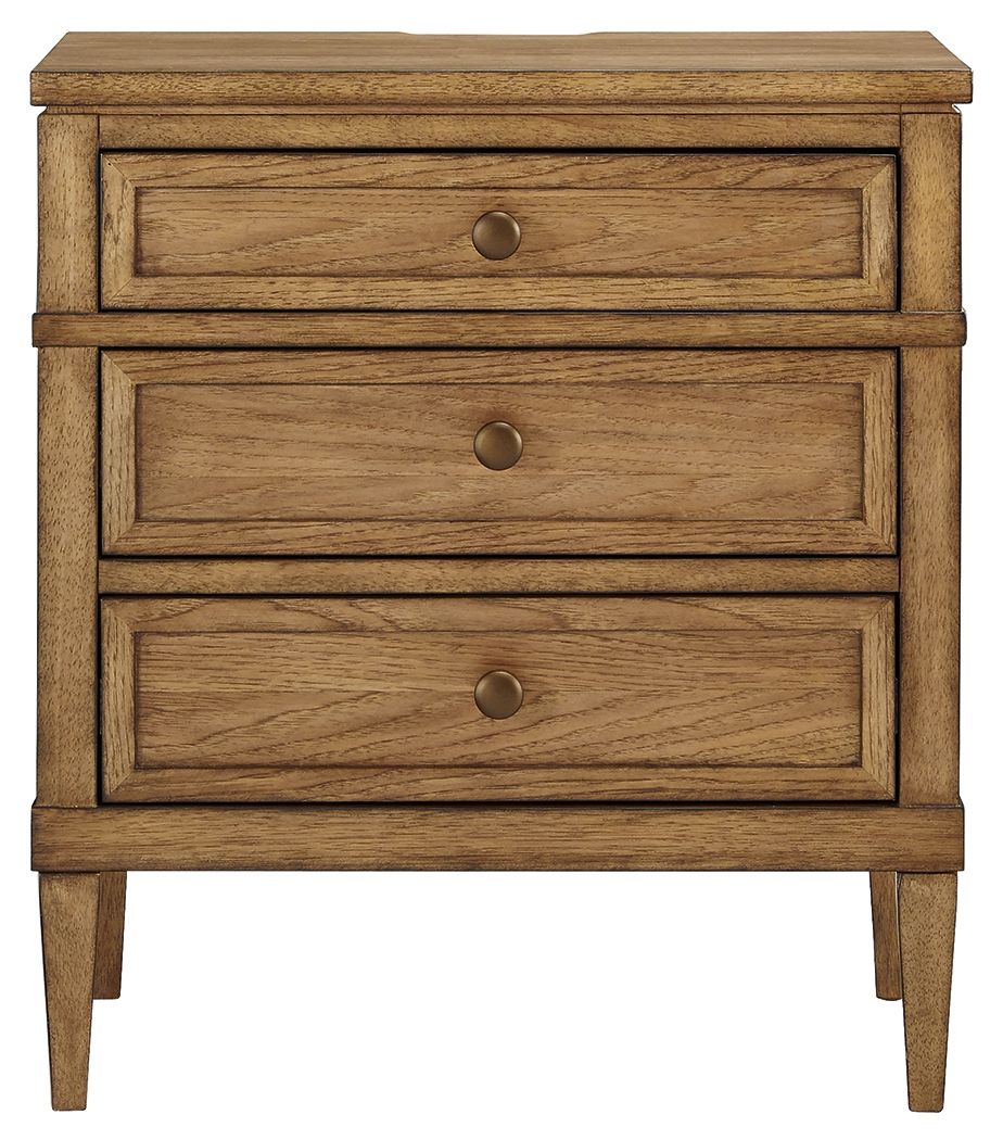 Sharlance - Three Drawer Night Stand - Brown - The Sleep Loft - Online Mattress Showroom NYC