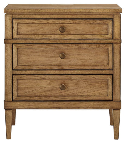 Sharlance - Three Drawer Night Stand - Brown - The Sleep Loft - Online Mattress Showroom NYC