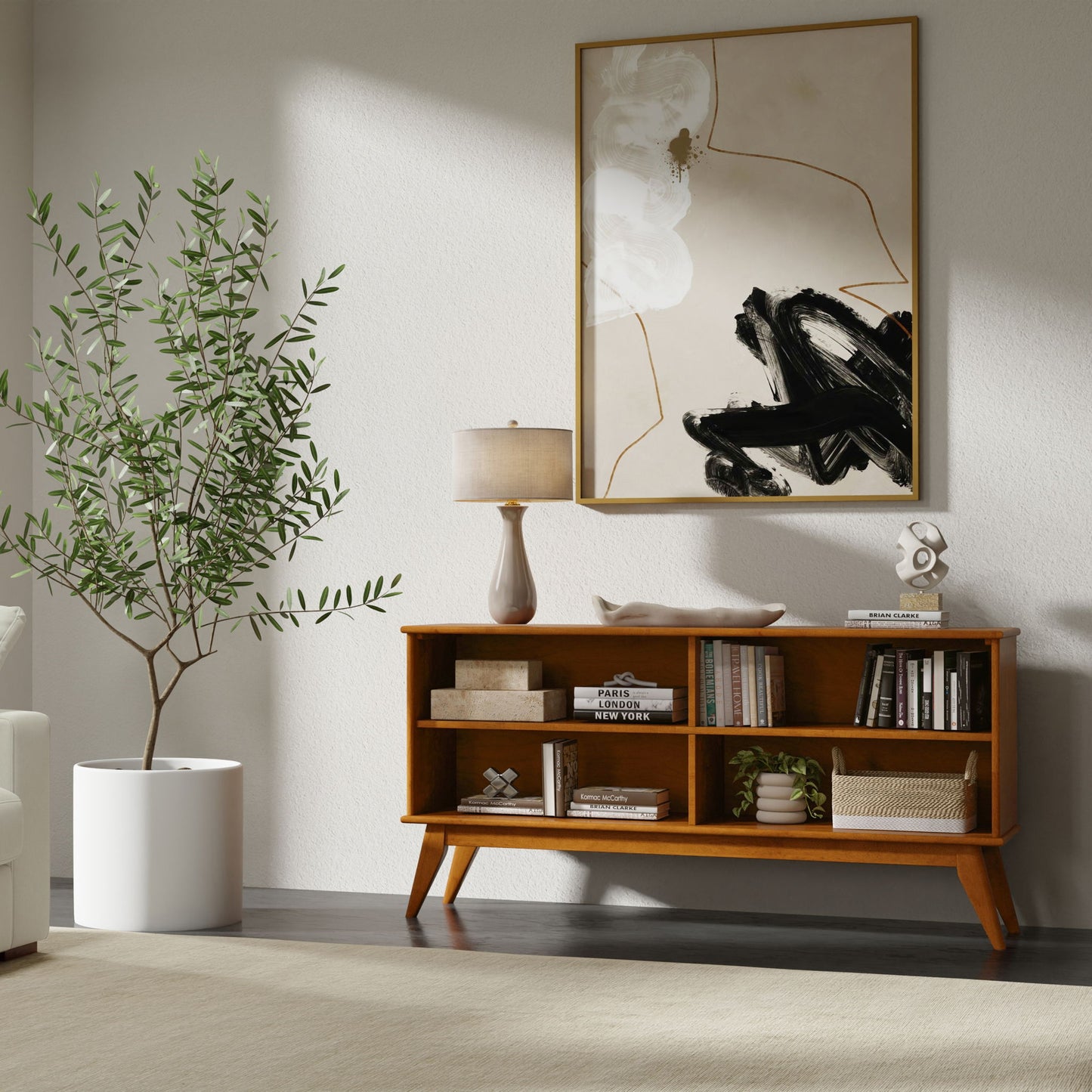 Draper - Handcrafted Low Bookcase - The Sleep Loft - Online Mattress Showroom NYC