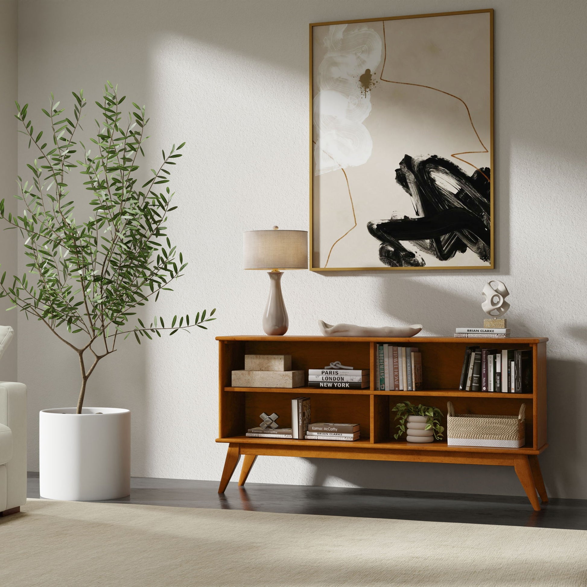 Draper - Handcrafted Low Bookcase - The Sleep Loft - Online Mattress Showroom NYC