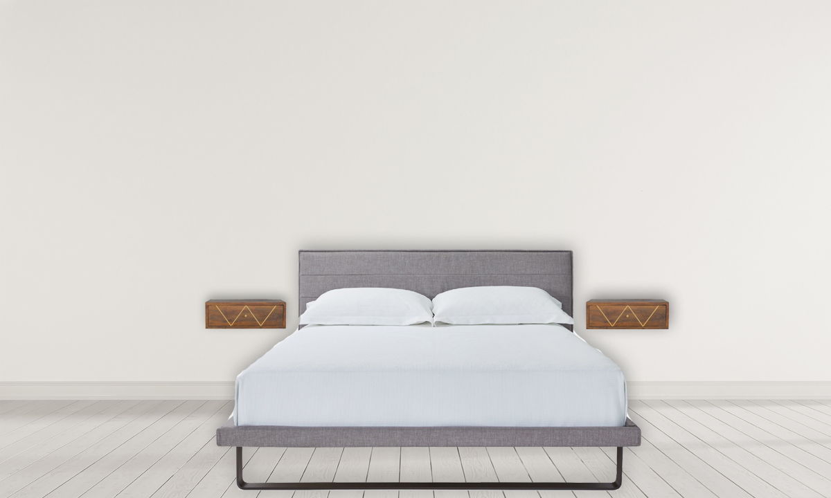 Floating Bedside Table - Chestnut - The Sleep Loft - Online Mattress Showroom NYC