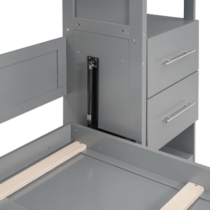 Murphy Wall Bed With LED Lights, Shelves And Drawers - The Sleep Loft - Online Mattress Showroom NYC