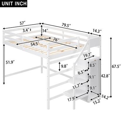 Loft Bed With Built In Storage Wardrobe And Staircase - The Sleep Loft - Online Mattress Showroom NYC