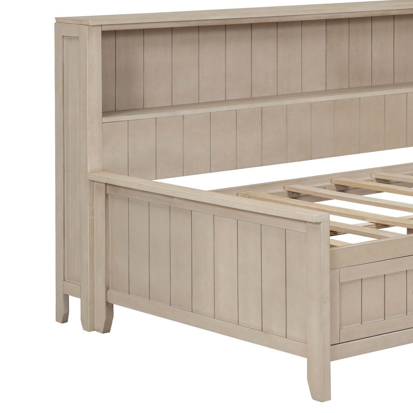 Daybed With Storage Shelves And 3 Drawers - The Sleep Loft - Online Mattress Showroom NYC