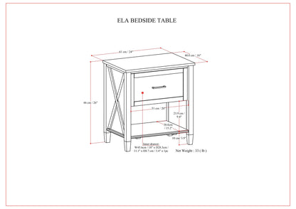 Ela - Bedside Table - Smoky Brown - The Sleep Loft - Online Mattress Showroom NYC