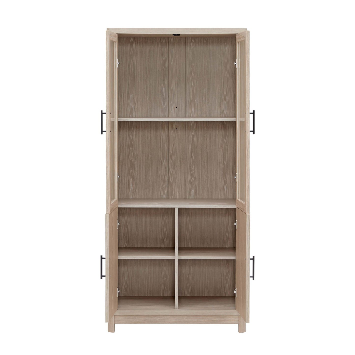 Jodie - Bookcase Cabinet With 6 Adjustable Shelves - Oak - The Sleep Loft - Online Mattress Showroom NYC