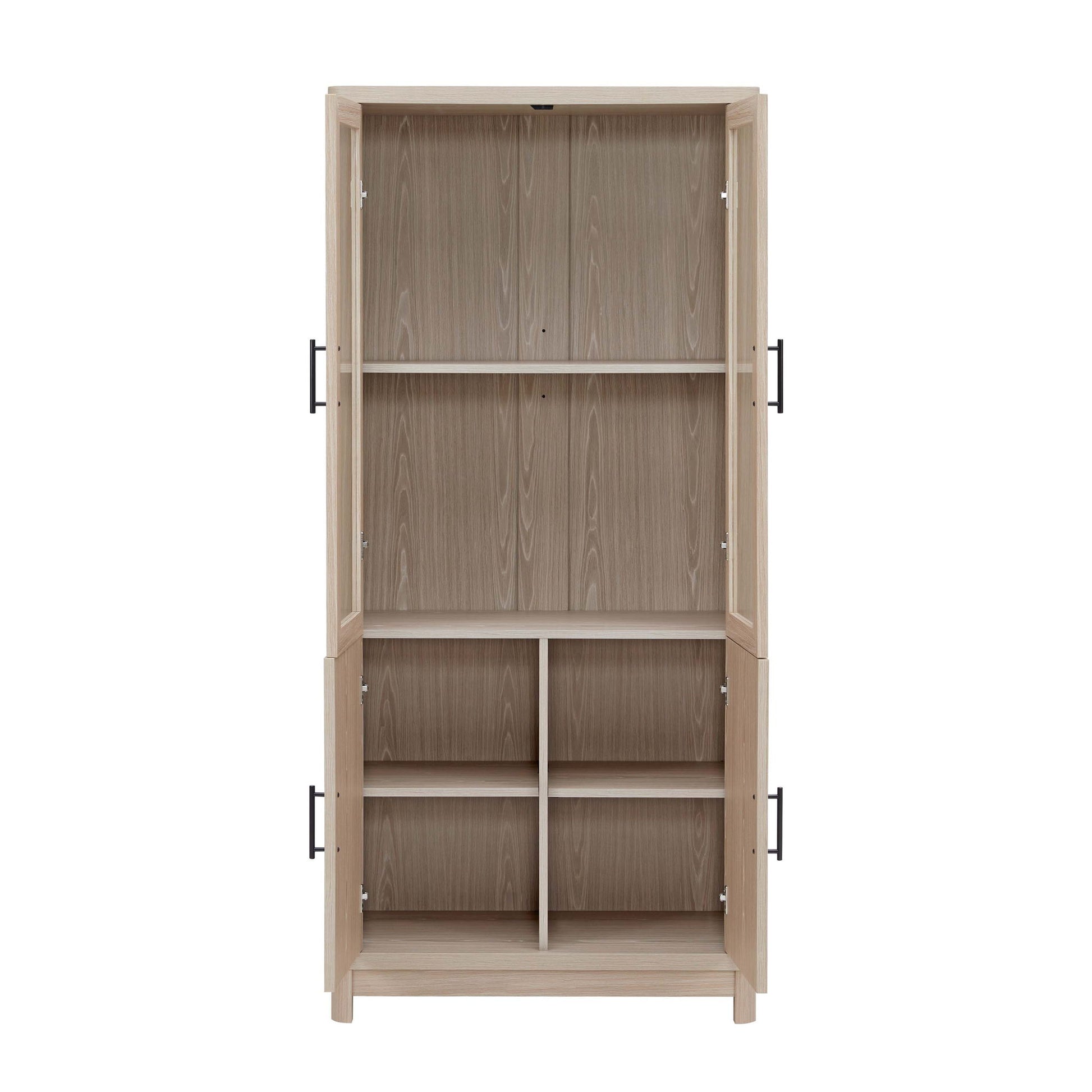 Jodie - Bookcase Cabinet With 6 Adjustable Shelves - Oak - The Sleep Loft - Online Mattress Showroom NYC