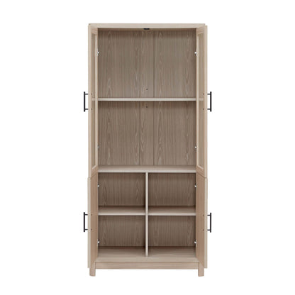 Jodie - Bookcase Cabinet With 6 Adjustable Shelves - Oak - The Sleep Loft - Online Mattress Showroom NYC