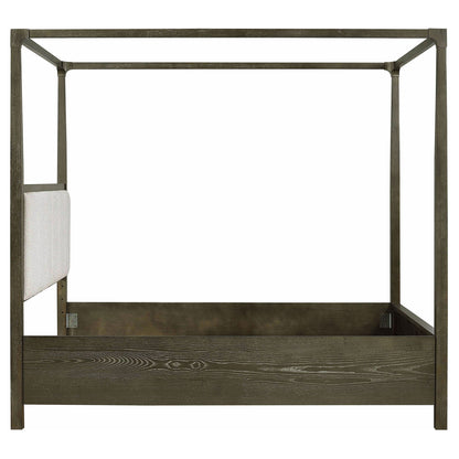 Sundance - Queen Canopy Bed With Upholstered Headboard - Dark Brown - The Sleep Loft - Online Mattress Showroom NYC