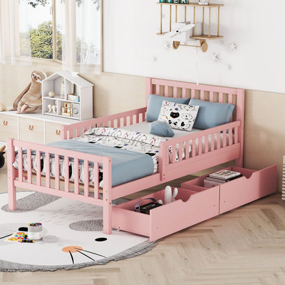 Platform Bed With Guardrails On Both Sides And 2 Storage Drawers - The Sleep Loft - Online Mattress Showroom NYC