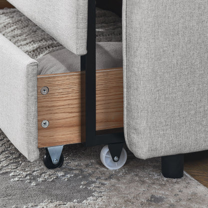 Daybed With Trundle And Storage Drawers, Flat Arms With Pocket - The Sleep Loft - Online Mattress Showroom NYC