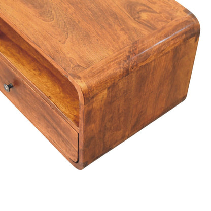 Curved Upper Slot Floating Nightstand - The Sleep Loft - Online Mattress Showroom NYC